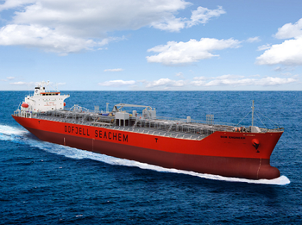 Chemical tanker at sea