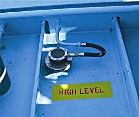 Chemical tanker high level alarm